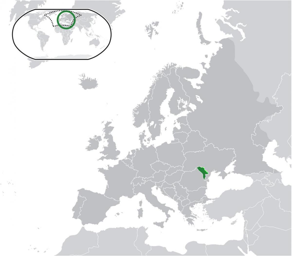 Moldovan sijainti maailman kartalla